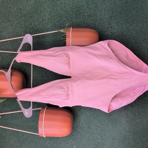 Andie Soft Pink V-Neck One Piece Swimsuit light pink